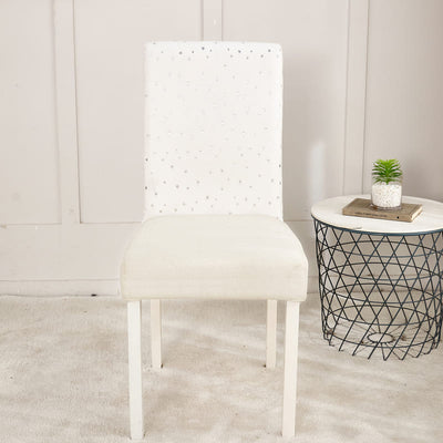 Biely Zamatový Vianočný Poťah Na Stoličku