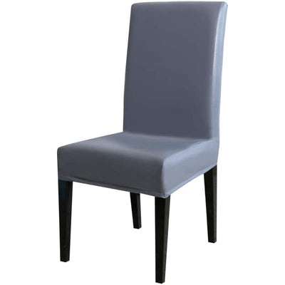 Obyčajný Šedý Poťah Na Stoličku Z Umelej Kože