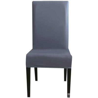 Obyčajný Šedý Poťah Na Stoličku Z Umelej Kože