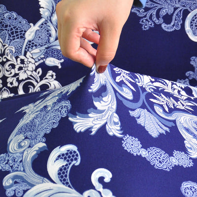 Vintage Biely A Modrý Poťah Na Stoličku