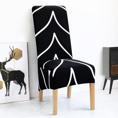 Xl Poťah Na Stoličku Čierno-Biely