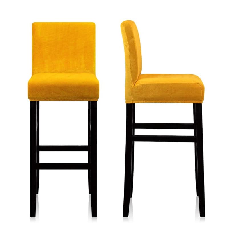 Okrový Zamatový Poťah Na Barovú Stoličku