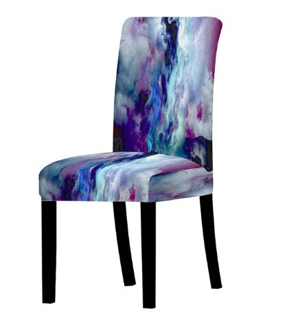Modrý Farebný Mramorovaný Poťah Na Stoličku