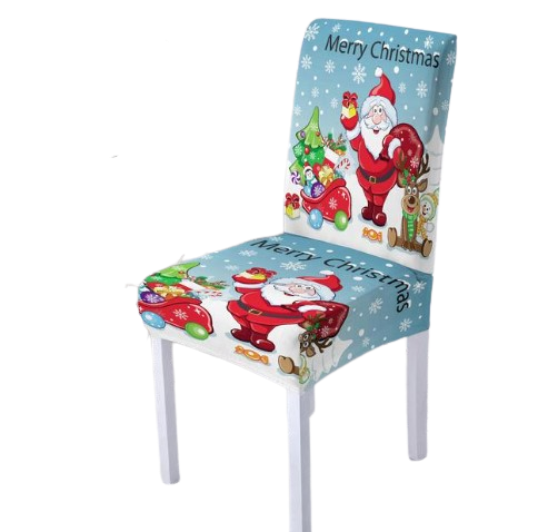 Veselé Vianoce Poťah Na Stoličku Sky Blue