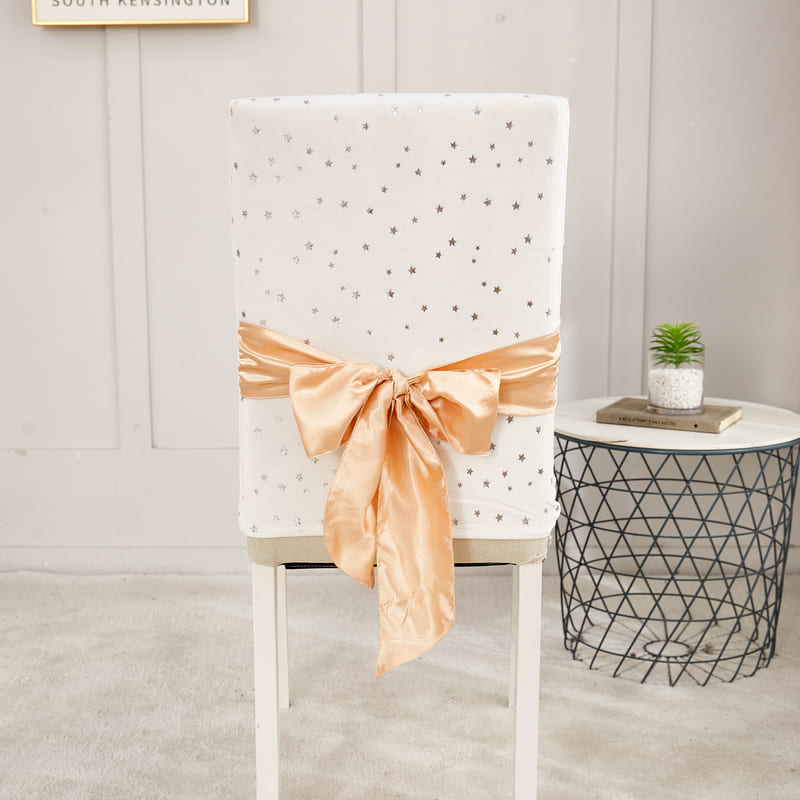 Biely Zamatový Vianočný Poťah Na Stoličku