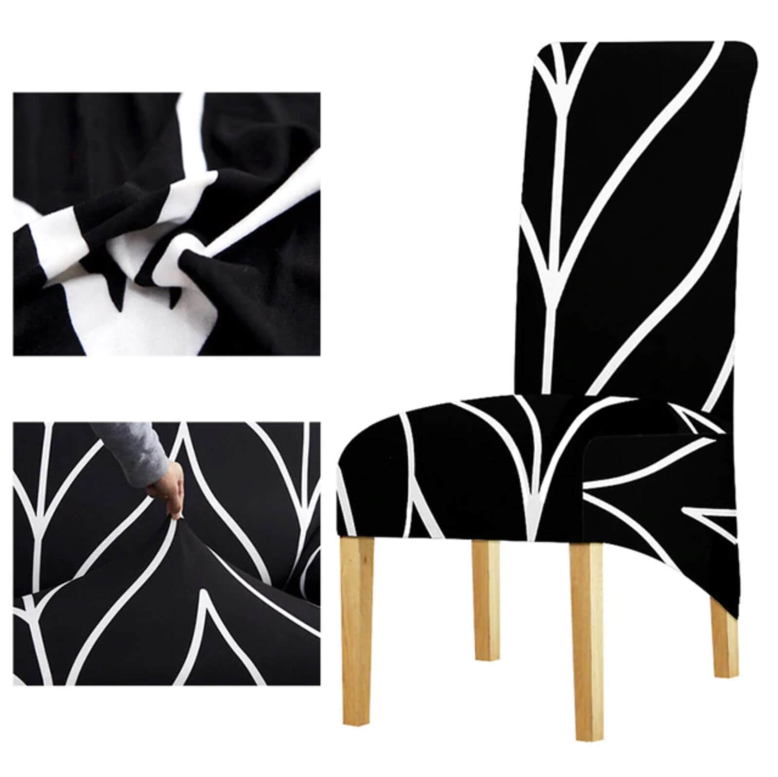 Xl Poťah Na Stoličku Čierno-Biely