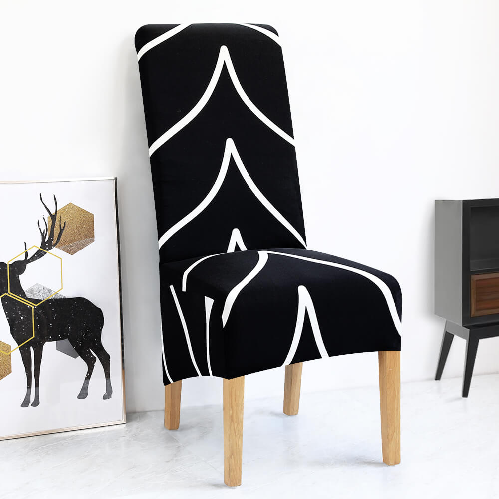 Xl Poťah Na Stoličku Čierno-Biely