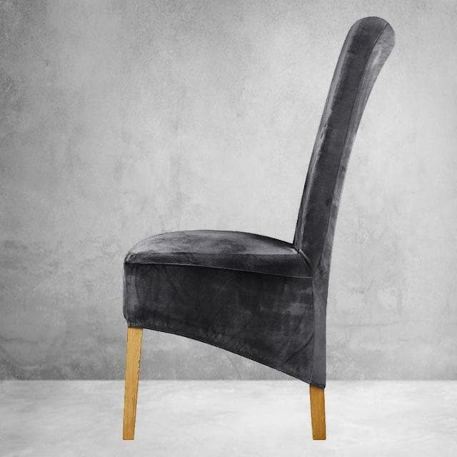 Xl Tmavosivý Zamatový Poťah Na Stoličku